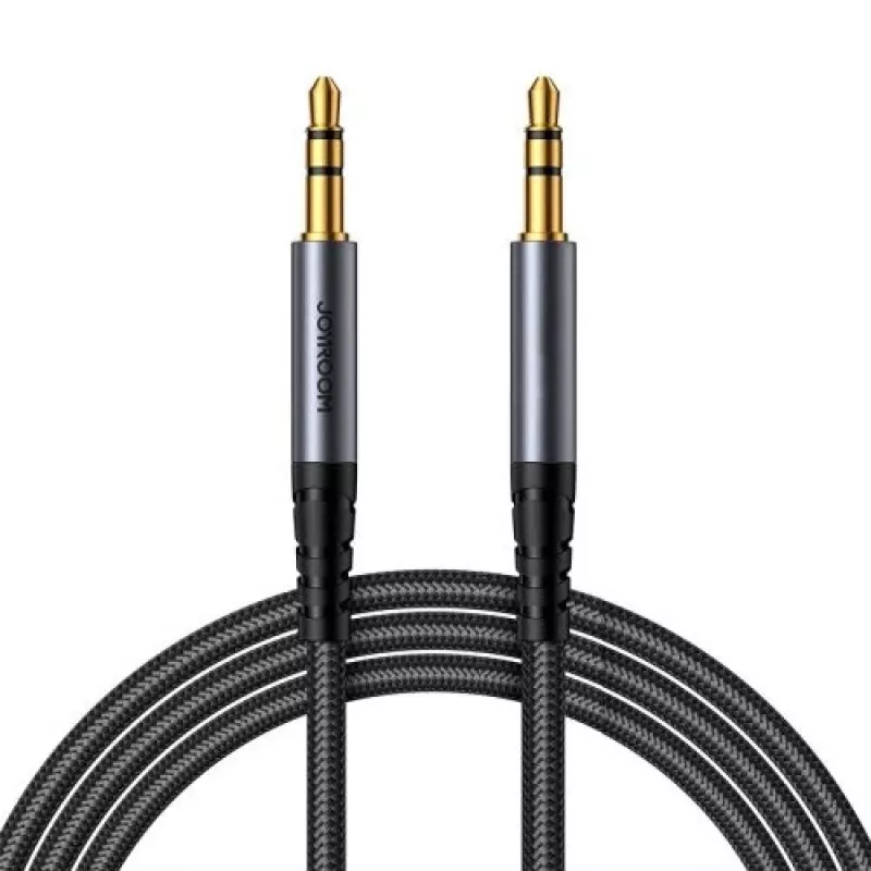 Joyroom Cable de audio estéreo, conector jack 3,5 mm, 1,2 m, Negro (SY-A08)