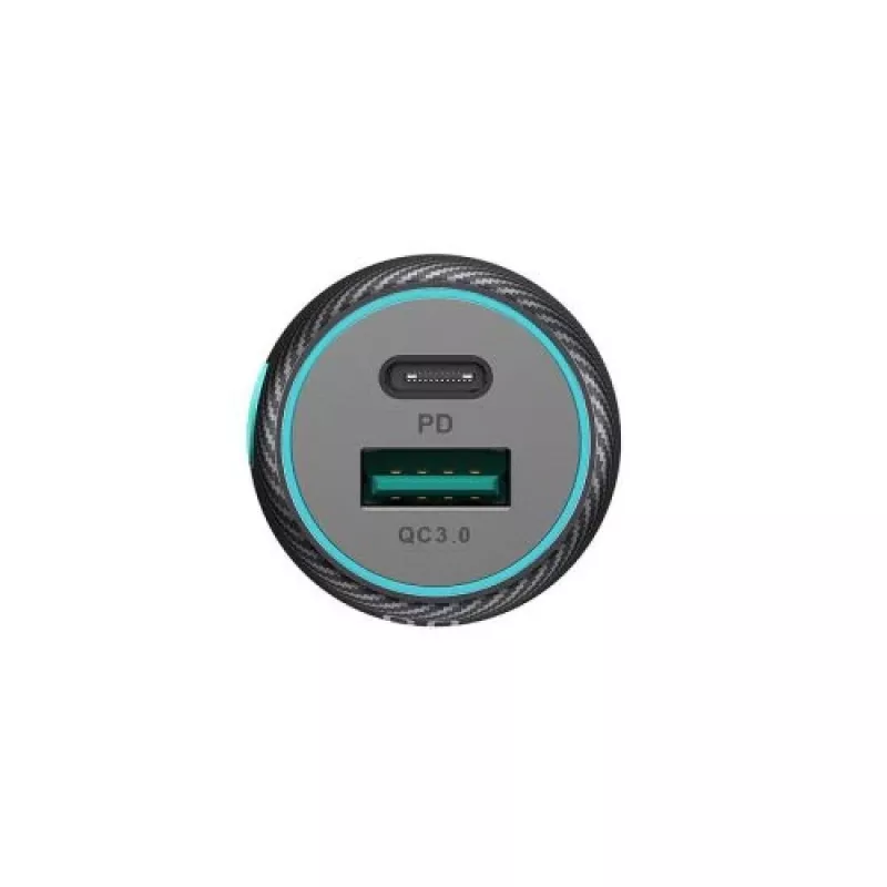 Joyroom cargador de coche U+C, QC 3.0, PD, 60W, RGB, negro (JR-CCN01)