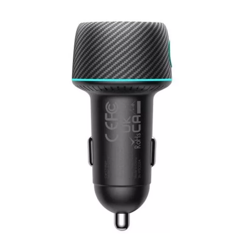 Joyroom cargador de coche U+C, QC 3.0, PD, 60W, RGB, negro (JR-CCN01)