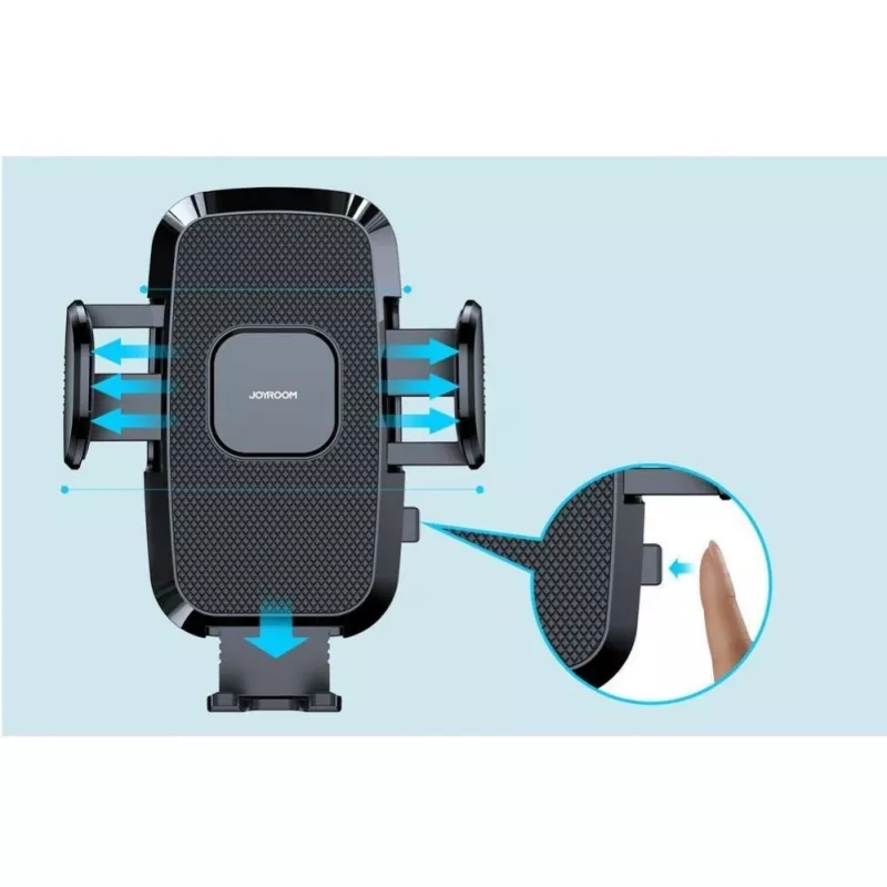 Soporte para móvil Joyroom con brazo flexible para salpicadero y parabrisas negro