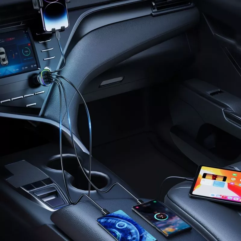 Joyroom CL29 cargador de coche 70W de 4 puertos con 2 USB-C y 2 USB-A, negro