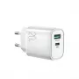Cargador rápido JOYROOM USB-A QC3.0 / USB-C PD 20W blanco (L-QP2011)