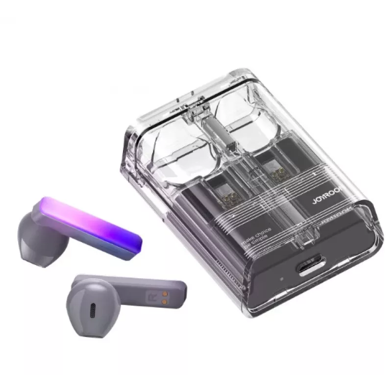 Joyroom IceLens Series auriculares True Wireless con luces LED, Bluetooth 5.3, TWS, AAC, SBC, negro (JR-TC1-BLK)