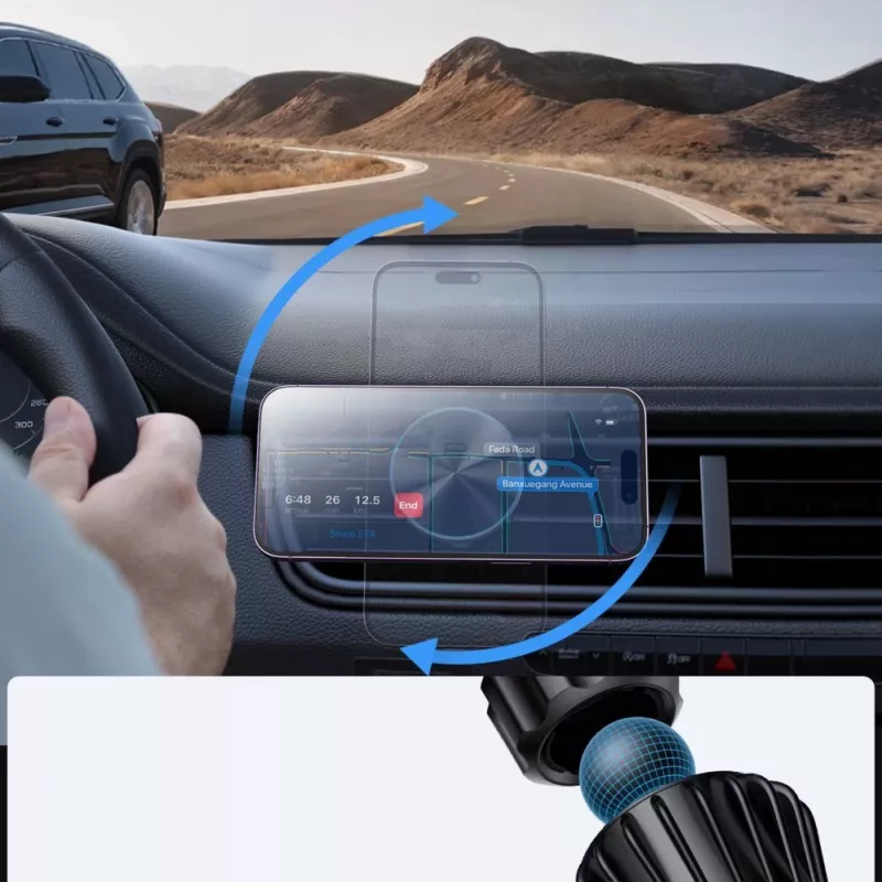 Joyroom soporte magnético para coche con carga inalámbrica 15W para ventilación negro (JR-ZS240 Pro)