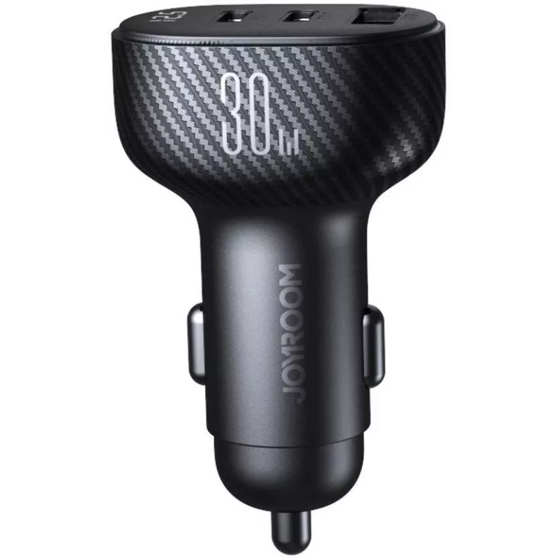 Joyroom JR-CCD04 Cargador de coche 30W 2x USB-C USB-A con pantalla digital - Negro