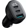Joyroom JR-CCD04 Cargador de coche 30W 2x USB-C USB-A con pantalla digital - Negro