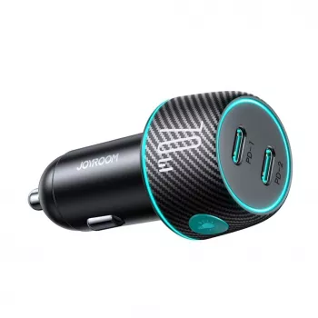 Joyroom JR-CCN02 cargador de coche 2x USB-C 70W con retroiluminación LED, negro