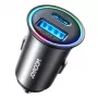 Cargador de coche mini JOYROOM JR-CCN04 60W USB-C PD 3.0 y USB-A QC 3.0, negro