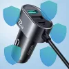 Cargador de coche Joyroom JR-CL05 72W de 5 puertos con 2xPD y 2xQC3.0, cable de 1,5m, negro