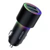 JOYROOM JR-CL10 Cargador de coche 2x USB 24W retroiluminación LED Negro