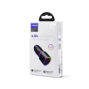JOYROOM JR-CL10 Cargador de coche 2x USB 24W retroiluminación LED Negro