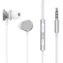 Joyroom Wired Series JR-EW03 Auriculares intraauriculares con mando y micrófono, conector jack de 3,5 mm, plateado