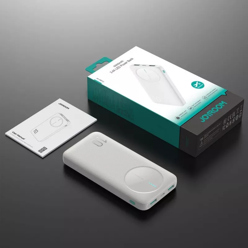 Joyroom JR-PBF12 Power Bank 10000mAh 2.4A Dual USB-A USB-C blanco