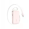 Joyroom JR-PR2L Batería Externa 10000 mAh 35W con Pantalla Digital, Cables USB-C y Lightning Extraíbles (0,7 m) Rosa