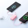 Joyroom JR-PR2L Batería Externa 10000 mAh 35W con Pantalla Digital, Cables USB-C y Lightning Extraíbles (0,7 m) Rosa