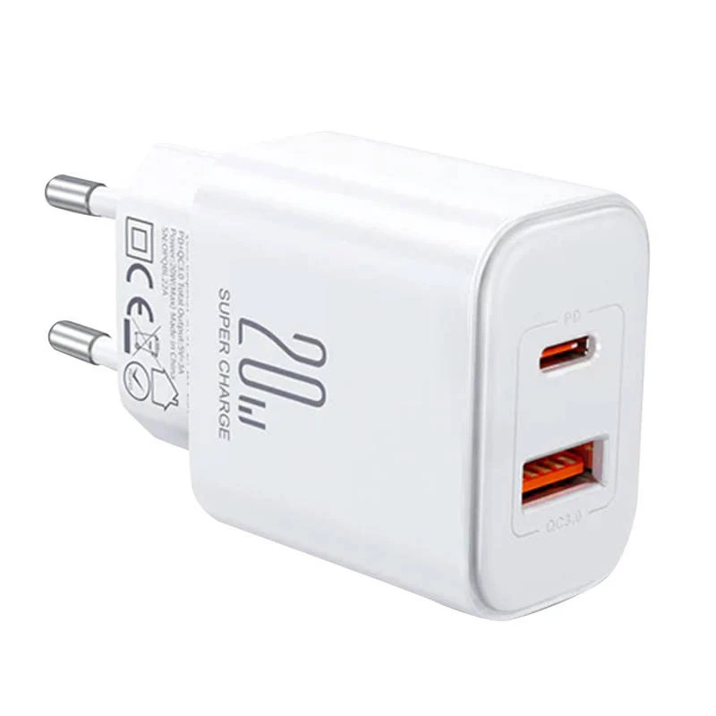 JOYROOM JR-TCF05 Flash cargador 20W USB-C PD con cable de USB-C a Lightning 1m blanco