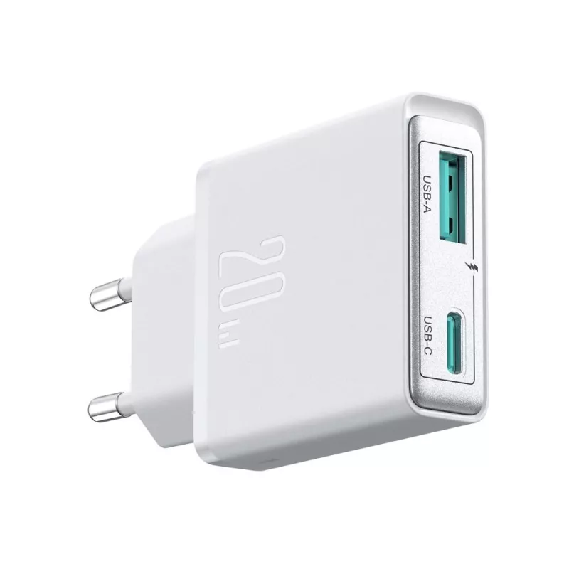 JOYROOM JR-TCF14-WHT cargador de pared USB dual 20W PD 3.0 y QC 3.0 - blanco