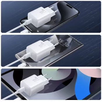 JOYROOM JR-TCF20 fuente de alimentación USB-C de 20W con cable USB-C a USB-C (1m)