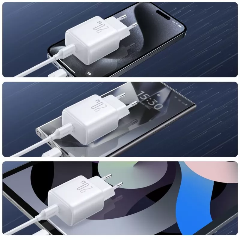 JOYROOM JR-TCF20 fuente de alimentación USB-C de 20W con cable USB-C a USB-C (1m)