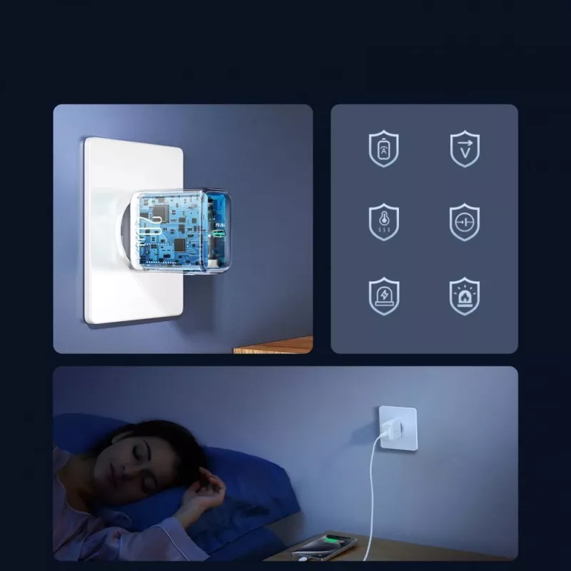 JOYROOM JR-TCF20 fuente de alimentación USB-C de 20W con cable USB-C a USB-C (1m)