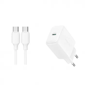 JOYROOM JR-TCF20 fuente de alimentación USB-C de 20W con cable USB-C a USB-C (1m)