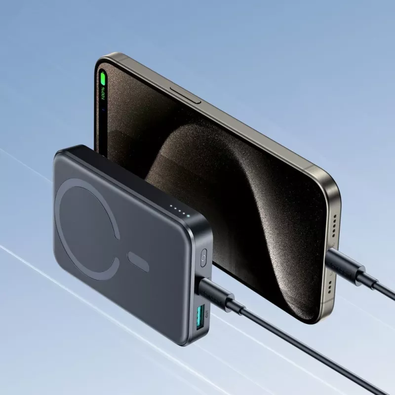 Batería externa MagSafe JOYROOM JR-W020 20W 10000mAh con cable USB-C a USB-C de 0,25m - negra