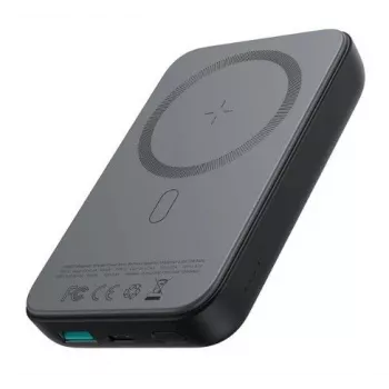 Joyroom JR-W020 Batería externa inalámbrica magnética mini 20W 10000mAh negra con cable USB a Type-C 0,25m