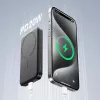 JOYROOM JR-W020 Batería Portátil Mini 5000mAh 20W USB-A USB-C Carga Inalámbrica - Negra + Cable USB-C