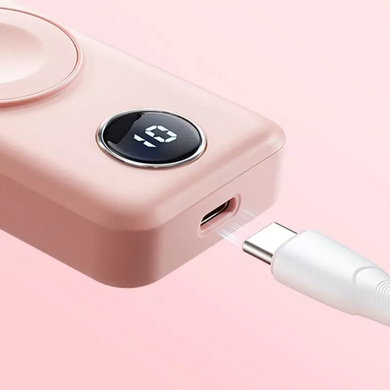 Batería externa inalámbrica Joyroom JR-WQW01 2000mAh 3W para Apple Watch Rosa