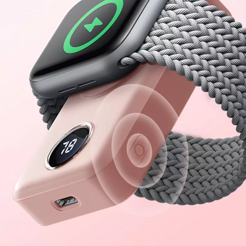 Batería externa inalámbrica Joyroom JR-WQW01 2000mAh 3W para Apple Watch Rosa