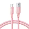 Joyroom cable de carga rápida y datos serie Multi-Color USB-A a USB-C, 100W, 1m, rosa (S-A34)