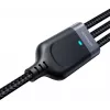 JOYROOM S-1T3018A18 Cable de carga múltiple 3 en 1 USB-A a USB-C/Micro-USB/Lightning, 30cm, nailon trenzado, 3.5A, negro