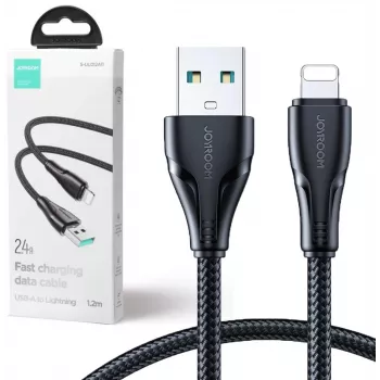 JOYROOM S-UL012A11 cable trenzado USB-A a Lightning 1,2 m negro