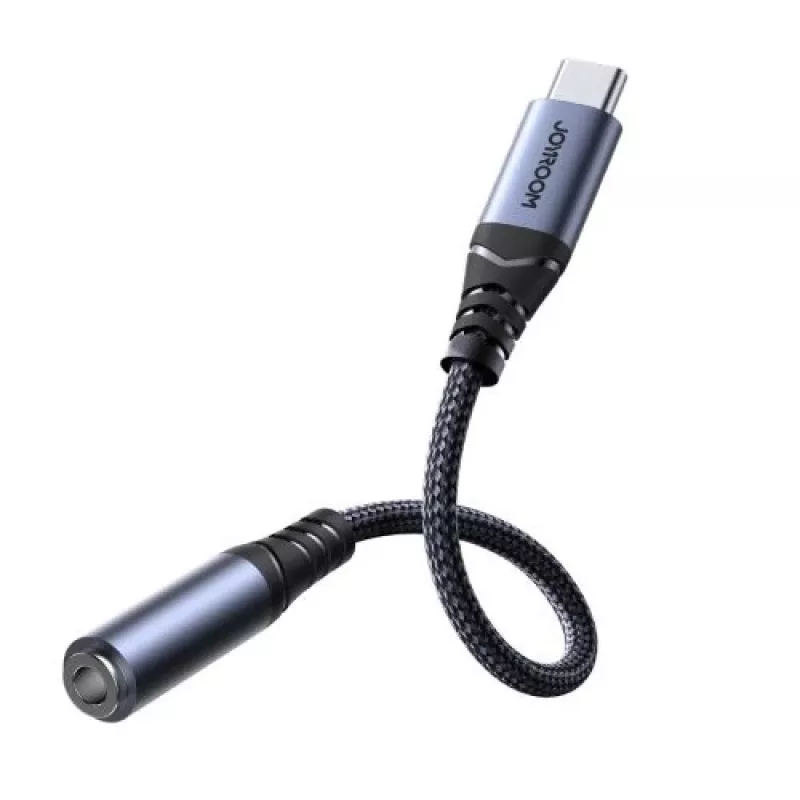Joyroom SY-C01 Adaptador de audio USB-C a 3,5 mm con carga PD de 60 W, 0,14 m, Negro