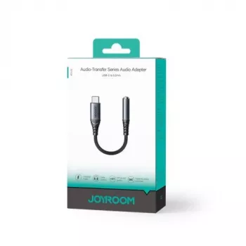 Joyroom SY-C01 USB-C to 3.5mm Audio Adapter with 60W PD Charging, 0.14m, Black
