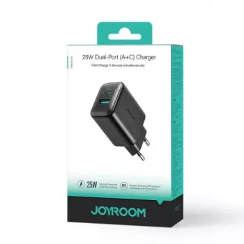 Cargador de viaje Joyroom C+U PD 25W SFC PPS Negro (JR-TCF13-BLK)