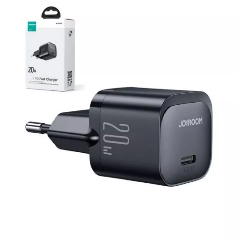 Joyroom cargador de viaje Mini Type-C, PD 20W, negro (JR-TCF02)