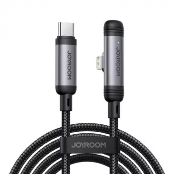 JOYROOM cable Type-C a Lightning serie EnjoyX 90° A56, 30W, 480Mbps, 1,2m, negro (S-A56)