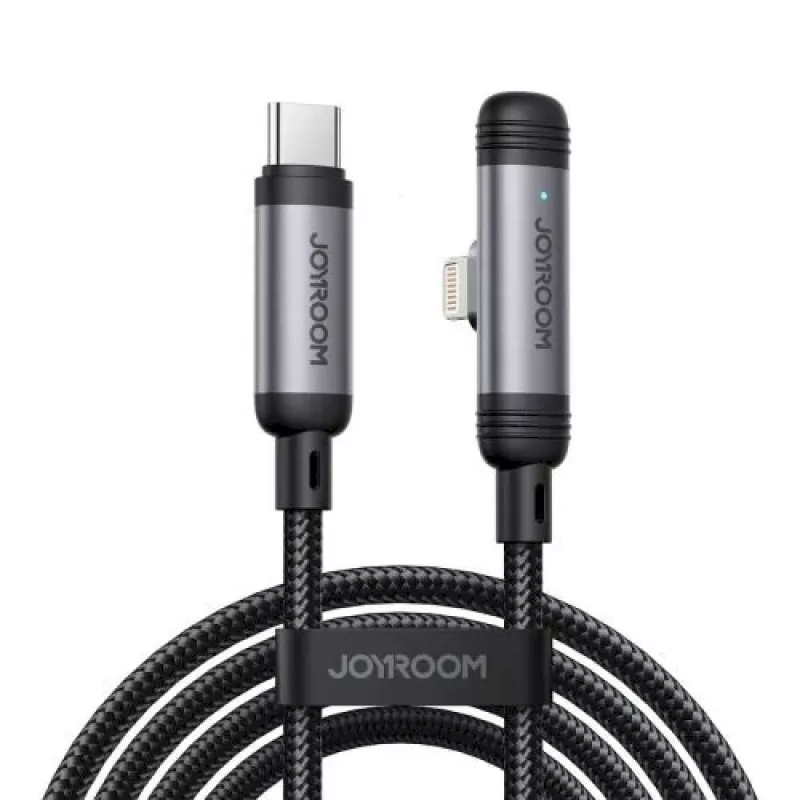 JOYROOM cable Type-C a Lightning serie EnjoyX 90° A56, 30W, 480Mbps, 1,2m, negro (S-A56)