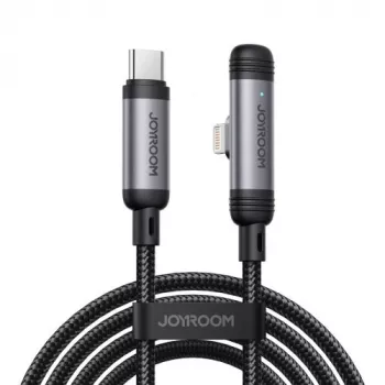 JOYROOM cable Type-C a Lightning serie EnjoyX 90° A56, 30W, 480Mbps, 1,2m, negro (S-A56)