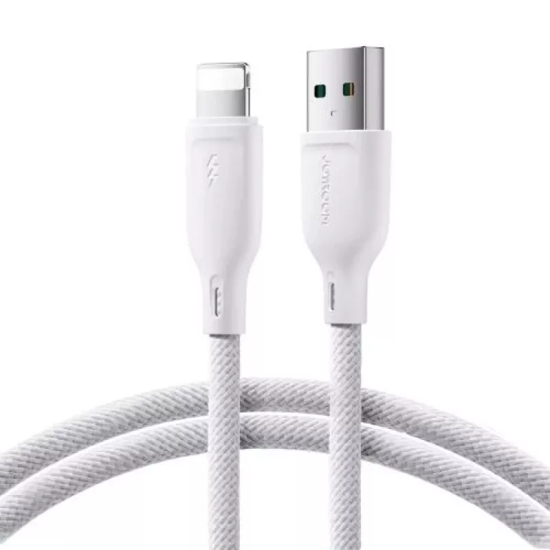 Cable Joyroom USB-A a Lightning Multi-Color Serie A14, 480 Mbps, 3A, 1,2 m, blanco (SA34-AL3)