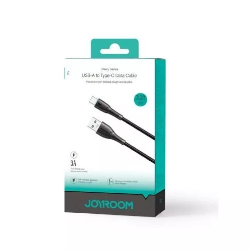 JOYROOM Cable USB-A a USB-C Starry Series, 480 Mbps, 3A, 1 m, negro (SA32-AC3)