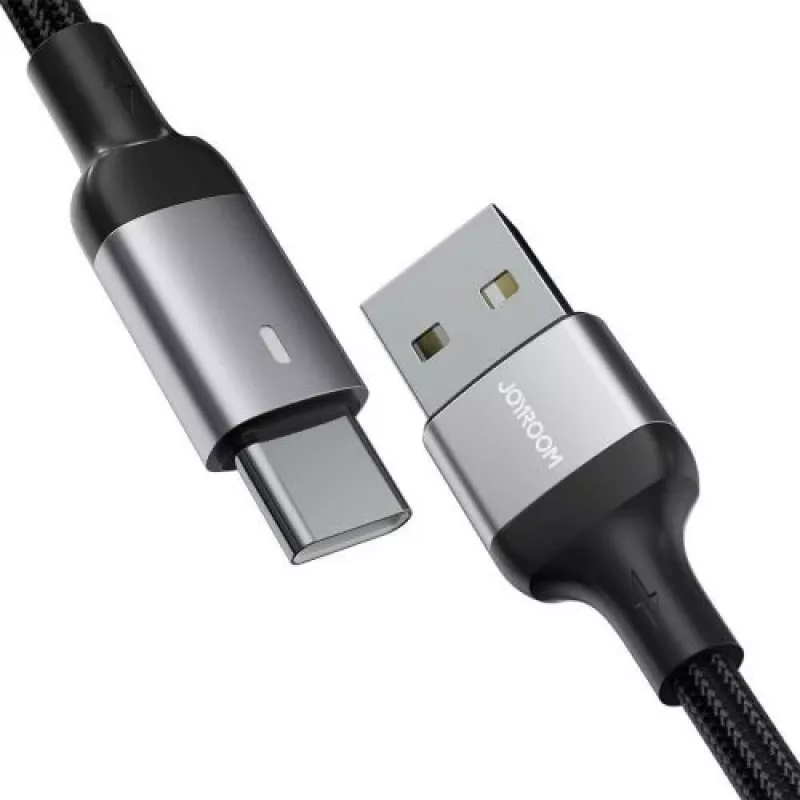 JOYROOM cable de datos USB-A a USB-C, 3A, 1,2m, negro (S-UC027A10)