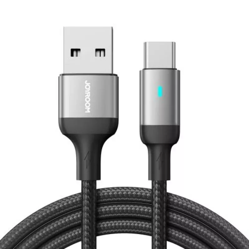 JOYROOM cable de datos USB-A a USB-C, 3A, 1,2m, negro (S-UC027A10)