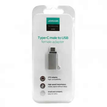 Joyroom Adaptador USB-C Macho a USB-A Hembra Mini S-H151 Plateado