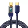 Joyroom Cable de datos USB-C a USB-C 100W, 1,2m con pantalla digital Azul (S-CC100A4)