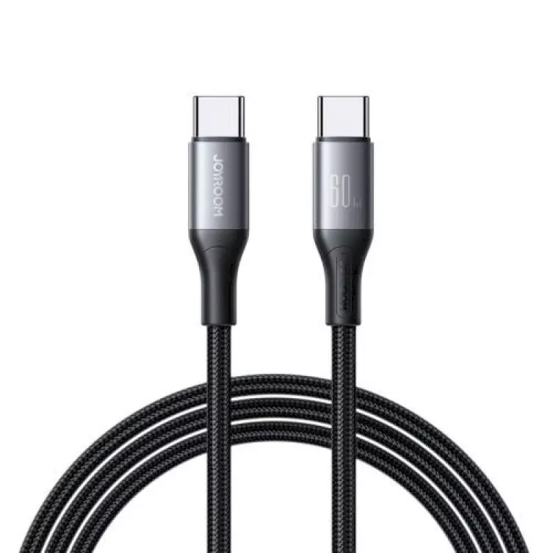 JOYROOM cable USB-C a USB-C Flash Series A28 60W PD carga rápida 480Mbps sincronización de datos 2m negro