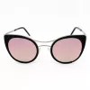 JPLUS Gafas de sol mujer JP3038-01 - montura de acetato negra, lentes de policarbonato grises, protección UV400, 51/25/145 mm