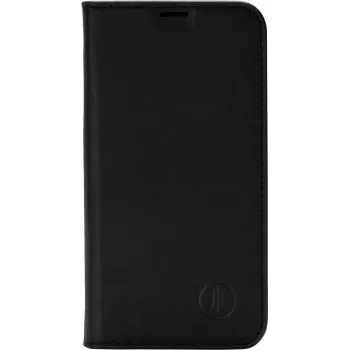 JT Berlin Tegel funda libro de cuero auténtico para Apple iPhone 15 Plus, negra 11001