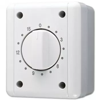 JUNG 8012W Mecanismo de temporizador mecánico de giro, 120 min, 16A, 250V, Blanco